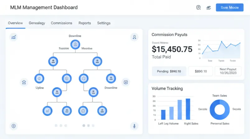 mlm software for managing compensation plans and commission payouts